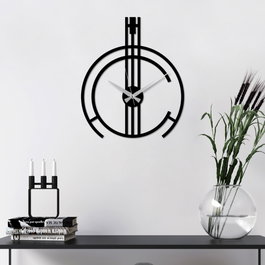 Wallity Reloj de Pared Decorativo de Metal Negro